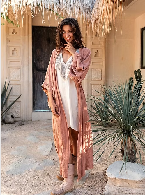 Cotton Linen Vintage Kimono Women
