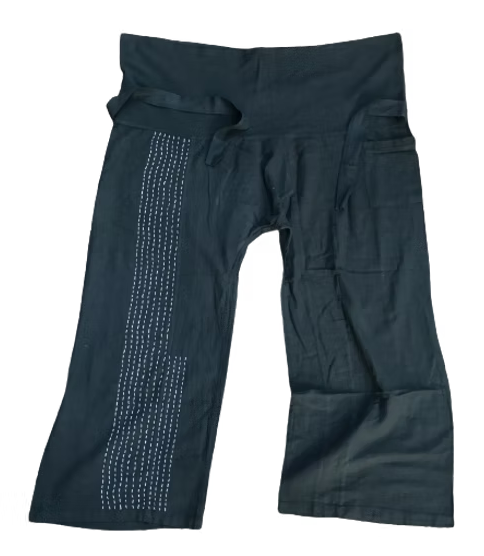 Pants with handmade embroidery