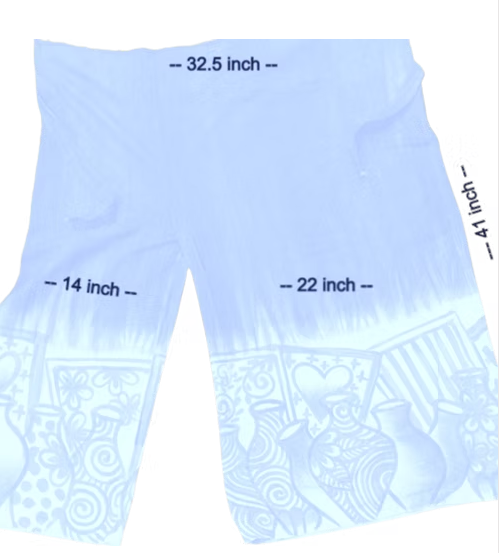 Handmade painted indigo pants